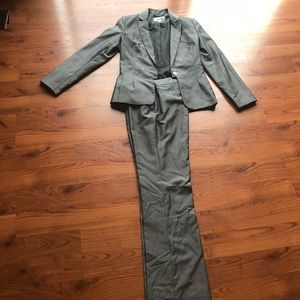 Calvin Klein Gray Shimmer Sheen Suit NWOT